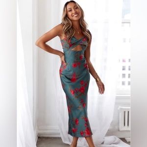 Hello Molly green silky dress